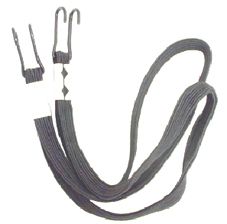 ELASTIC STRAP - For Carrier, 609mm Long, Flat Type, Twin Hooks Each End, BLACK