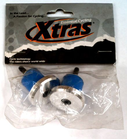 HANDLEBAR PLUGS, ALLOY CAP- RUBBER INSERT W/SCREW  (18mm Dia ), sold per pair