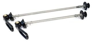 SKEWER SET - FOR ROAD BIKES, Front and Rear Titanium QR Skewer Set, Alloy Lever, Black (SUPER LIGHT)