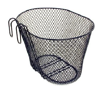 BASKET - Front, Mesh, Hooks onto Handlebars, Black, 27cm x 36cm x 25cm
