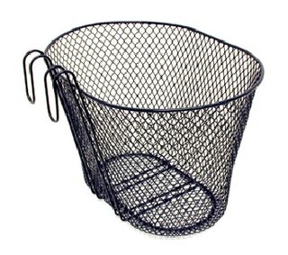 BASKET - Front, Mesh, Hooks onto Handlebars, Black, 27cm x 36cm x 25cm