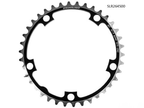CHAINRING - ROAD "STRONGLIHT", 38T, 7075 CNC Black - 130mm BCD, 5 Hole for 9/10 Spd