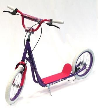 SCOOTER  16" Pump-up type, PURPLE PINK WHITE
