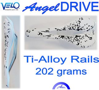 Saddle Velo Angel Dive, top-end racing saddle, 202g, Ti-Alloy rail, 273mm x 125mm