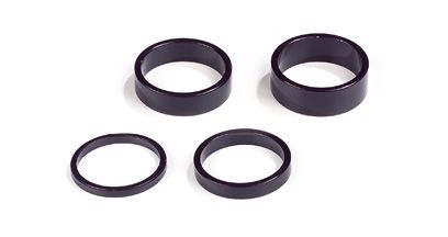 Spacer Set, BLACK, 1' alloy, size 2, 5, 8, & 10mm each 1 set