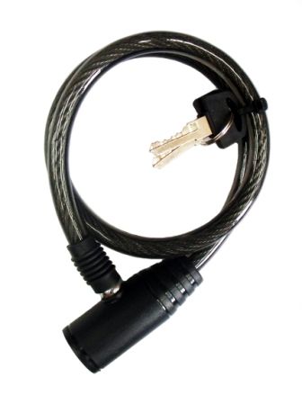 Lock, Cable, 10 x 650mm, w/keys