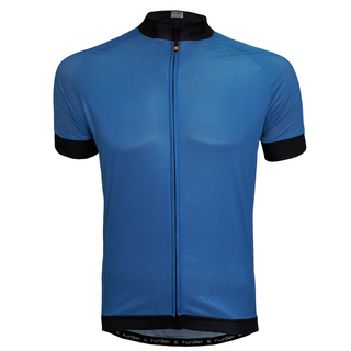 BLUE KIDS JERSEY  -  FUNKIER Firenze Short Sleeve Jersey, Full Zip, BLUE Size 8