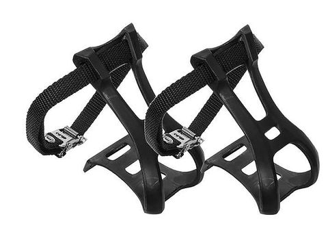 Toe Clips, with Straps, MTB, Medium (Sold in Pairs)