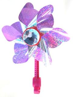 Kids Windmill, clamps to H-bar, Purple W/ Silver Gemstone