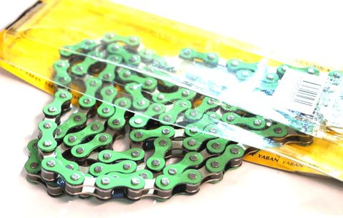 CHAIN  1/2 x 1/8 x 112L, Single Speed, Nickel, GREEN (YBN S-410)