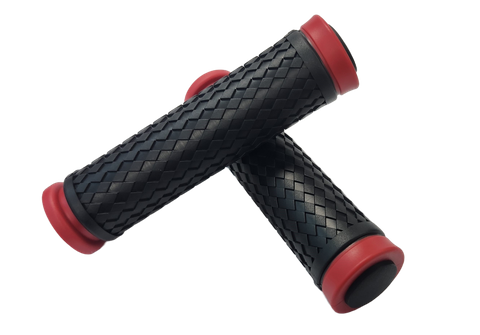 Grips,  130mm w/plugs RED highlights