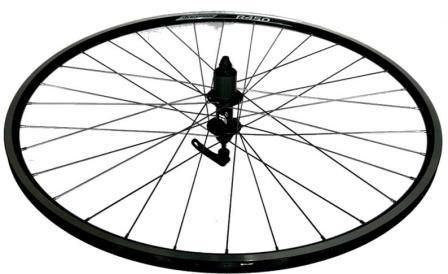 WHEEL  29er/700c  Alex R-450 D/W Alloy Rim W/msw, 8/10 Speed Q/R (130mm OLD) Loose Ball Joytech Hub, Mach 1 Spokes, REAR.  ALL BLACK