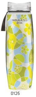 BOTTLE - Polar ERGO Insulated Water Bottle 650ml/22 oz, Classic Valve, CIRCLES & FLOWERS   (special pricing, we are making room to expand our ranges)