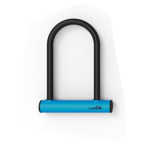LUMA LOCK, U Shackle Key Lock 208mm high, 12mm bar thickness, 142mm Wide Blue Receiver, LUMA No1 lock brand in Spain