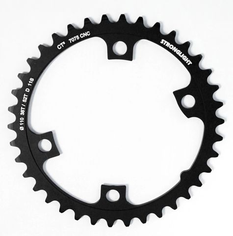 CHAINRING  "STRONGLIGHT", ROAD CHAINRING SHIMANO DURA-ACE & DI2 FC-R9100 7075-T6 CT² (black) 11 speed, 110 BCD, Inner. 38T, 4 arms