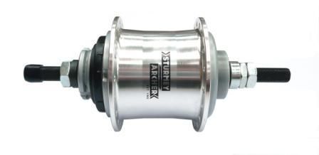 Sturmey Archer 3sp hub, Freewheel, SRF3  , 36Hole , Polished Silver . 117mm (Includes shifter kit)