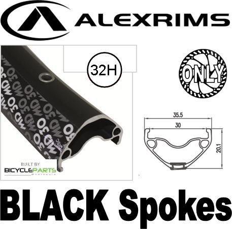 WHEEL - 27.5 / 650B Alex MD30 32H Black Rim,  FRONT 3 in One (100mm OLD) 6 Bolt Disc Sealed Novatec Light Weight Black Hub,  Mach 1 BLACK Spokes