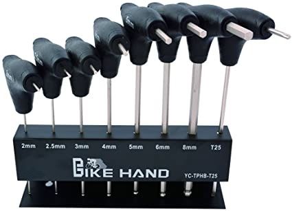 Tool set, twin head wrench (8 Pce set in Storage cradle) 2-8mm hex & T25