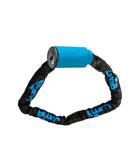 Lock with Blue Highlights, Key lock Chain 5mm w/cover 1000mm, LUMA No1 lock brand in Spain