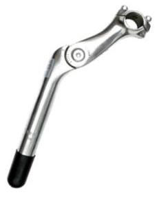 H/bar stem, adjustable, alloy, silver, quill L:180mm,  dia 25.4mm, ext 110mm, h/bar dia 25.4mm