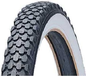 TYRE  24 x 2.125 BLACK with WHITE/WALL, Cruiser (54-507)