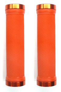 GRIPS  Lock-On, Dual Clamp, 130mm, with Plug, ORANGE with Orange Rings