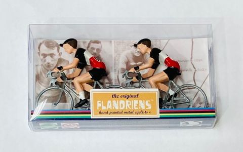 FLANDRIENS Models, 2 x Hand painted Metal Cyclists, Lotto Soudal