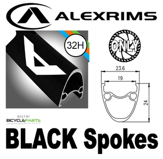 WHEEL - 29er Alex ATD-500 32H P/j Black Rim,  FRONT 12mm T/A (100mm OLD) Centerlock Disc Sealed Novatec Black Hub,  Mach 1 BLACK Spokes