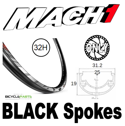 WHEEL - 27.5/650B Mach1 MAXX 32H P/j Black Rim,  8/11 SPEED Q/R (135mm OLD) Centrelock Disc Sealed Novatec Black Hub,  Mach 1 BLACK Spokes