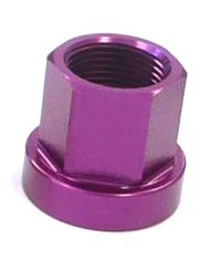 ALLOY HUB AXLE NUT - M14, Flange Type, Purple