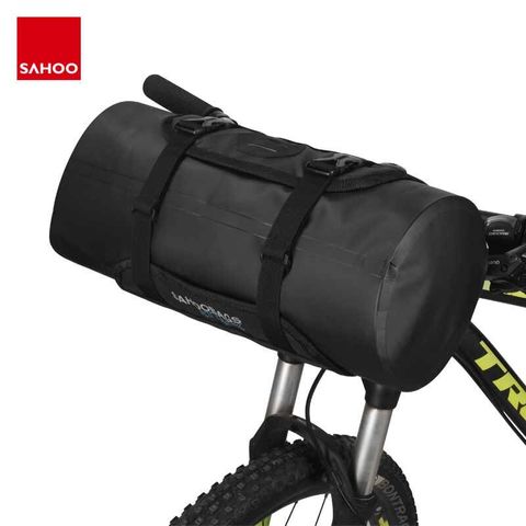 SAHOO Bike Packing Handlebar Roll Bag , Black/Black. 7L water proof L10,H15,W15cm velcro attach.