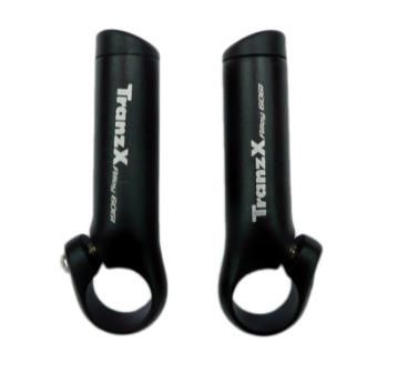 Bar ends, alloy, straight type, 80mm with comfort thumb grooves, Black