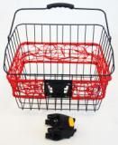 BASKET - Front, Multifit Q/R Bracket, With Carry Handle, Black with Red, 36cm x 30cm x 22cm