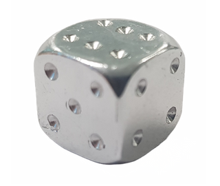 VALVE CAP DICE ALLOY SILVER 12mm A/V