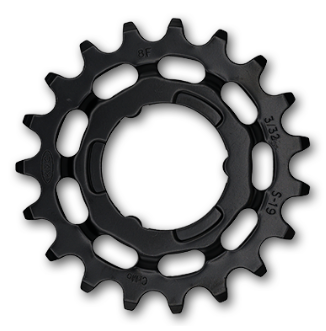 Sprocket R Shimano, 1/2 x 3/32" x 19T, cr-moly, black    Quality KMC product - Works with Coaster & Internal gear hubs