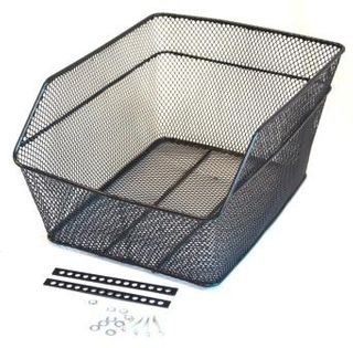 BASKET - Rear Mesh, Fixed Fittings, Compact, L 38cm x W 29cm x H 18cm, Black