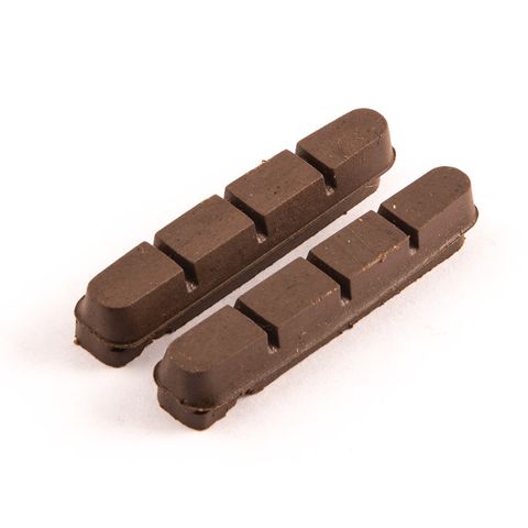 BRAKE PADS ONLY - For Carbon Rims, Shimano Compatible, 53mm, BROWN (Sold in Pairs)