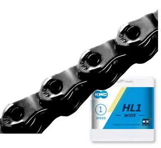 CHAIN - Single Speed - KMC HL1 - 100L - BLACK - w/Connect Pin - (Half Link Chain)