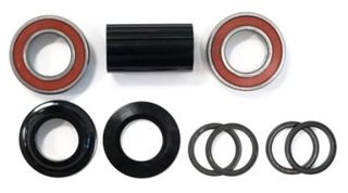 BOTTOM BRACKET SET - For 22mm, Mid Type, Does NOT Include Spindle, With Sealed Bearings, Set of 9 Pieces, BLACK