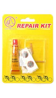 Repair kit, 6 x 15mm cold patches, 10cc rubber solution, metal rasp