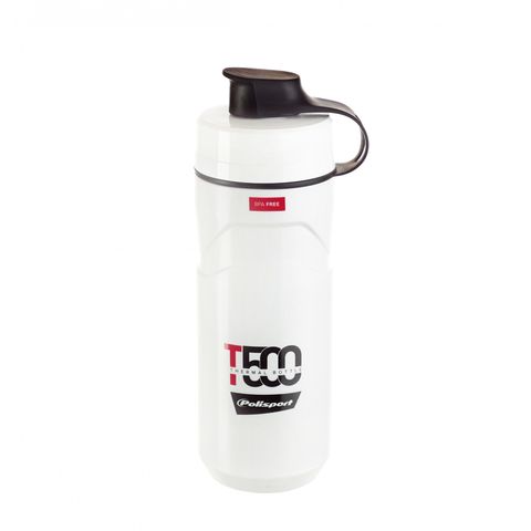 WATER BOTTLE  "convertable THERMAL Bottle 500/650ml" high tech",  Screw-On Cap,  - Quality Polisport product  WHITE/RED