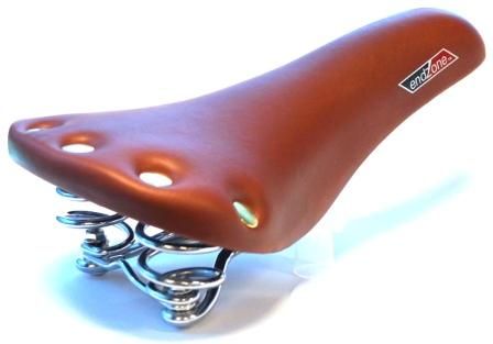SADDLE,  CP COIL SPRING, Brown Vinyl w/Rivets, 274L x 153W  Quality Velo manufactured product