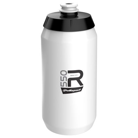 WATER BOTTLE, SENSATIONAL - wide mouth - easy squeeze - high flow - lightweight  WHITE  550ml  Screw-On Cap Professional type - Quality Polisport product
