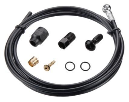 Tektro/TRP Banjo hose kit - 5.5mm - w/banjo unit kit - Kevlar hose - Length 1800mm - Black