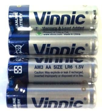 BATTERY - 'AA', Alkaline, 1.5V, AM3, LR6, 4 Per Pack