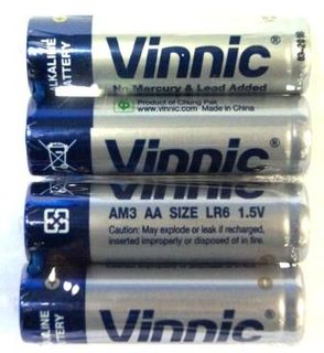 BATTERY - 'AA', Alkaline, 1.5V, AM3, LR6, 4 Per Pack