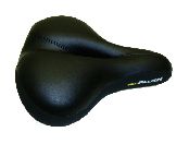 Saddle, Ladies Comfort, Vinyl Top, Memory Foam, highly recommended for "upright riding" 220 x 200mm, BLACK, Quality Velo manufactured product