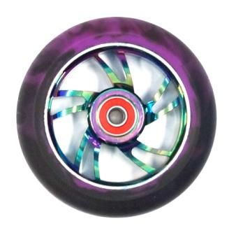 Scooter Wheel, Alloy, 110mm incl abec-9 bearing, METAL HEAT core, Sensational NEW DISPLAYpackaging !