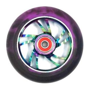 Scooter Wheel, Alloy, 110mm incl abec-9 bearing, METAL HEAT core, Sensational NEW DISPLAYpackaging !