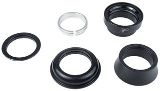 Head set, Semi-Integrated Lower cup Dia 30mm ID/44mm OD - Standard Upper cup threadless, 1-1/8", Dia.28.6/34 OD/30mm ID top cap , semi-cartridge bearing  black, w/o top, H: 29.1mm. VP Brand